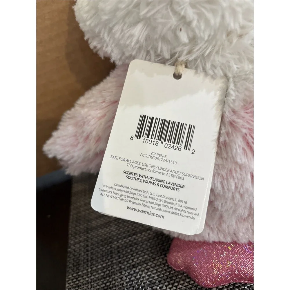 NWT Warmies Cozy Plush - Pink Penguin Large Therapy Microwavable Heatable Toy